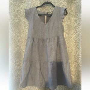 Goodthreads Women’s washed linen blend flutter sleeve peasant dress Size S